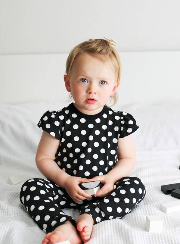 FRED & NOAH Polka Dot Frill Sleeve Playsuit - 6-12 Month